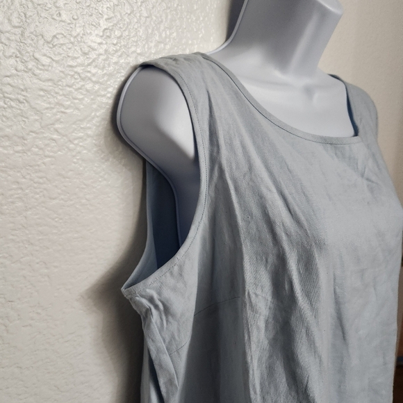 Corey B 100% linen sleeveless blouse women's size large light blue - Picture 5 of 8